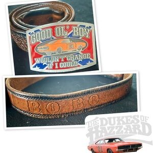 Brown Leather Belt with Silver Buckle